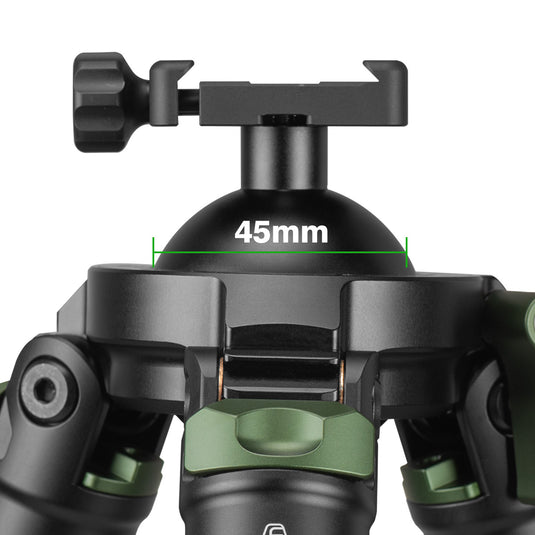 FANAUE ST-45 Carbon Fiber Tripod  With Arca Swiss quick release plate clamp with Rotating Ball Head Adapter,Load 44lb/20KG