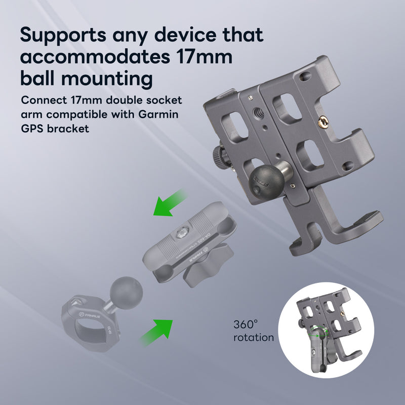 Load image into Gallery viewer, FANAUE CPC-0917 Phone Holder with 17mm Ball Suitable for 5.5-7‘’Smartphones
