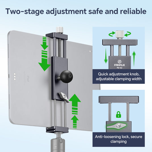 FANAUE Tablet mount for Motorcycle Compatible With  Width Of The Ipad 95-225mm