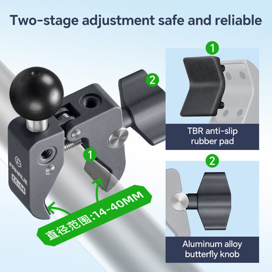 FANAUE Tablet mount for Motorcycle Compatible With  Width Of The Ipad 95-225mm