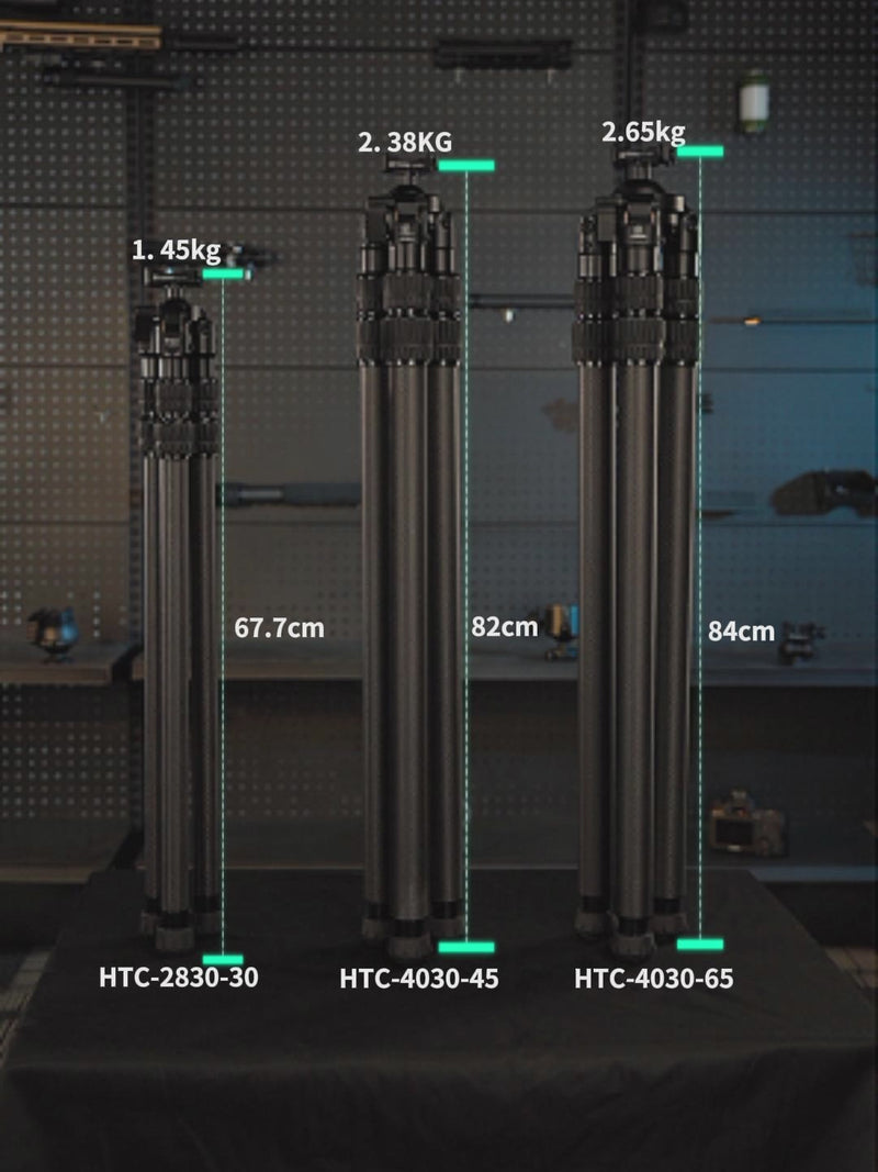 Load and play video in Gallery viewer, FANAUE HTC-4030-65 Inverted Carbon Fiber Tripod For Hunting Shooting (3 Section,Load 30kg)
