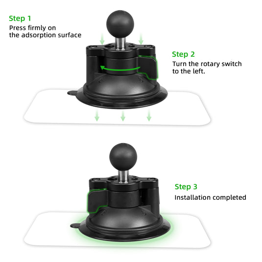 FANAUE Mount Twist-Lock Suction Cup Base with Vehicle Windshields SC-01 B Size 1
