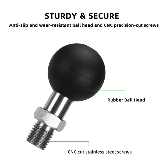 FANAUE 1" Ball Assembly with M10 X 1.25 Threaded Post,Suitable for M10 Screw Holes on Motorcycles or Other Equipment.
