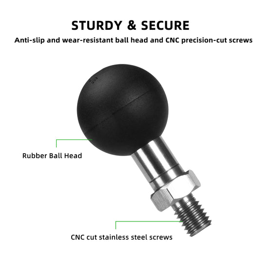 FANAUE 1" Ball Assembly with M8 X 1.25 Threaded Post,Suitable for M8 Screw Holes on Motorcycles or Other Equipment
