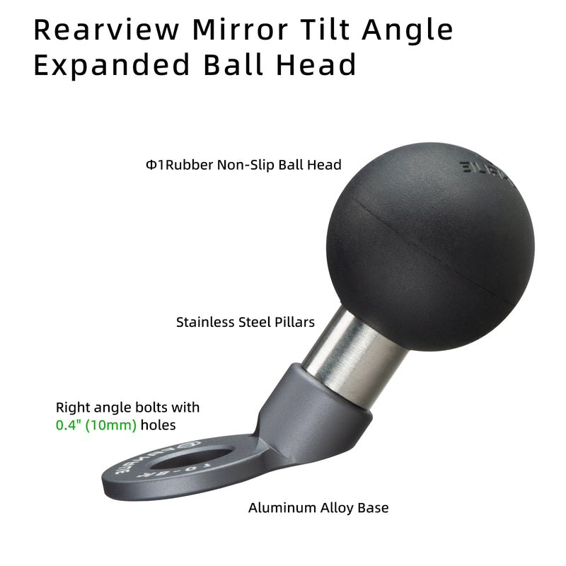 Load image into Gallery viewer, FANAUE MB-01 1'' Ball Mount Base with 10mm Mounting Hole,Angled Motorcycle Mirror Mounting Base, Compatible with DA-60 DA-90 DA-150 Double Socket Arm and Other Devices Compatible with 1'' Ball
