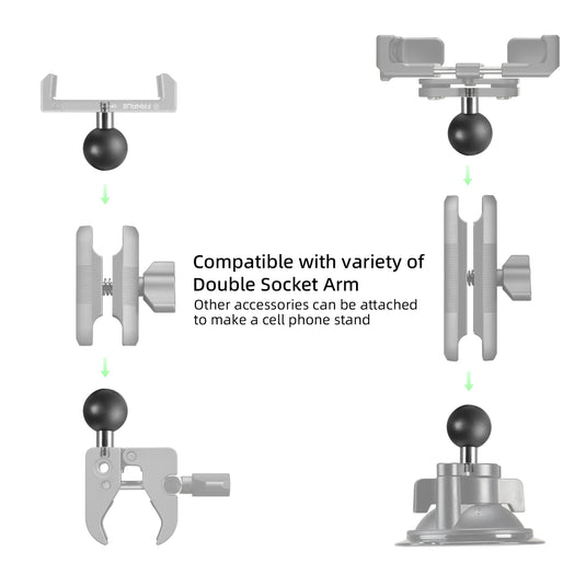 FANAUE B-1 Ball Adapter with 1/4"-20 Threaded Post Compatible with RAM Mounts B Size 1" Ball Components