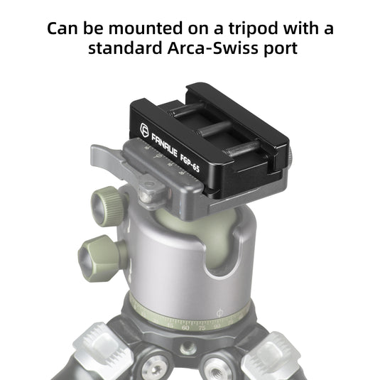 FANAUE FGP-65 Picatinny Arca-Swiss Compatible Rail Plate with Anti-slip Slot, CNC Machined Aluminum,Tripod Dovetail Adapter Mount
