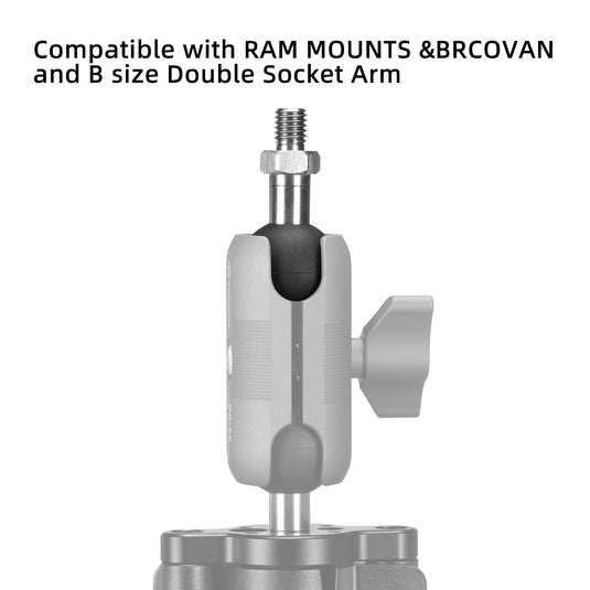 FANAUE 1" Ball Assembly with M8 X 1.25 Threaded Post,Suitable for M8 Screw Holes on Motorcycles or Other Equipment