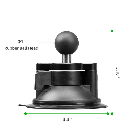 FANAUE Mount Twist-Lock Suction Cup Base with Vehicle Windshields SC-01 B Size 1" Ball for RAM Mounts