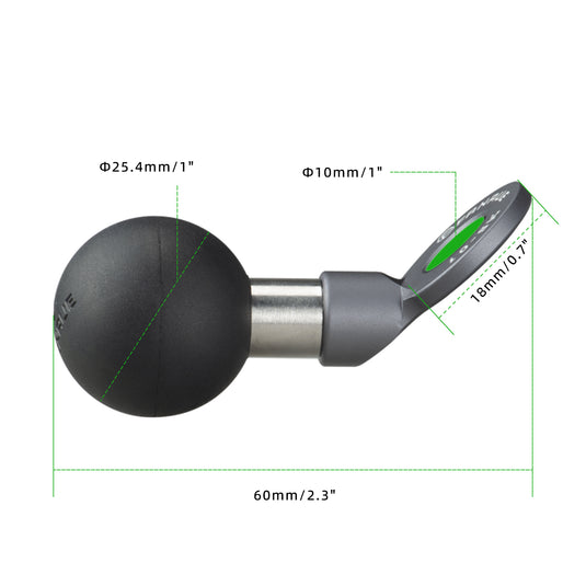 FANAUE MB-01 1'' Ball Mount Base with 10mm Mounting Hole,Angled Motorcycle Mirror Mounting Base, Compatible with DA-60 DA-90 DA-150 Double Socket Arm and Other Devices Compatible with 1'' Ball