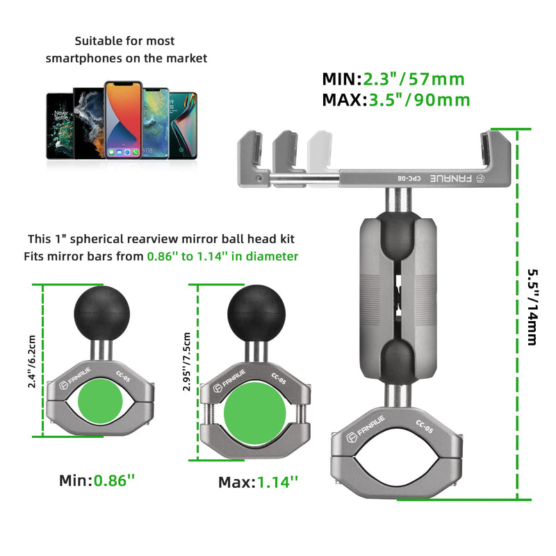 Load image into Gallery viewer, FANAUE CC-05 Motorcycle Phone Mount Handlebar Clip

